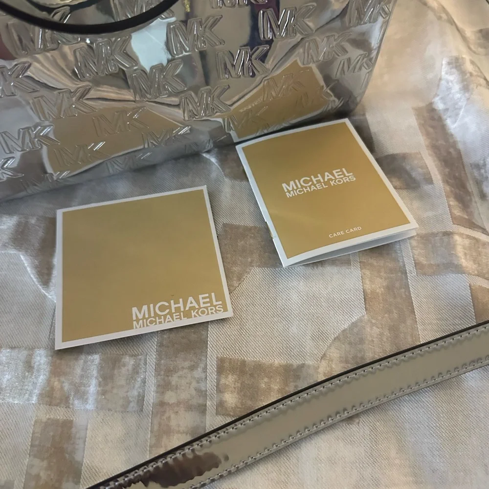 Michael Kors Shiny Silver Satchel - Picture 4 of 7